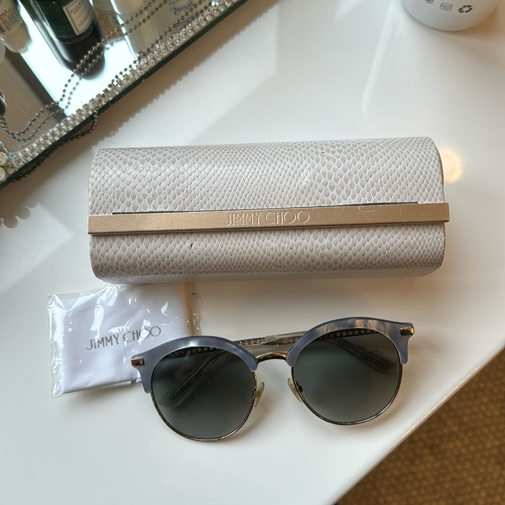 Jimmy Choo sunglasses in case and duster